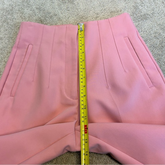 Zara pink high waisted pronounced seam dress pants ankle length Sz M NWOT classy - Picture 5 of 13